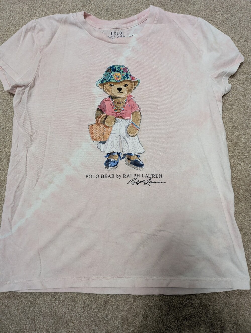 Polo by Ralph Lauren Pink Tee with Iconic Bear Graphic